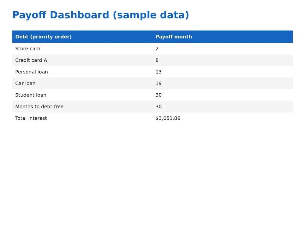 Debt Payoff Planner (Snowball or Avalanche) preview