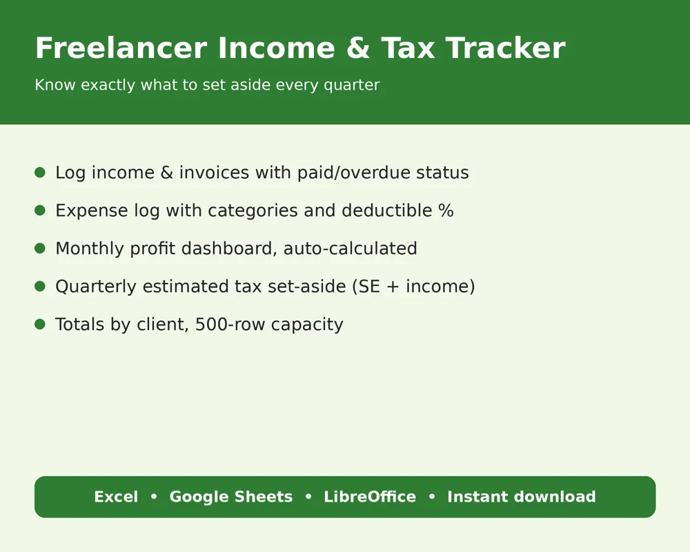 Freelancer Income & Quarterly Tax Tracker preview